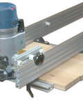 27 Inch Router Sled For Planing And Slab Flattening With Ultra Track Aluminum Rails, showing device on wooden panel.