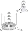 Two Piece GT2 Synchronous Belt Pulley Set With Aluminum Timing Pulleys 20T And 60T 8mm Bore 200mm Belt Length 6mm Belt Width Dope Pro Grade For CNC Machines And 3D Printers Delivers Smooth Low Noise Power Transfer; 8mm bore pulleys shown