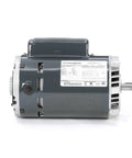 Straight-Shooting Heavy-Duty Oil Burner Motor, 3/4 HP, 3600 RPM, 56C Frame, Flange Mount, single phase view with label on side.