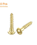 Beefy Brass Wood Screws M1.6 x 8mm Slotted Round Head Self Tapping For Woodworking 40 Piece Pack Durable High Strength