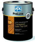 One Gallon Translucent Satin Wood Top Coat Built Tough For Decks And Siding With Straight Up UV Protection and a breathable sealer in a can.