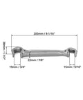 Heavy Duty Valve Wheel Wrench With Dual Ends For Eleven Sixteenths And One Inch Sizes, steel construction, 8 inch length