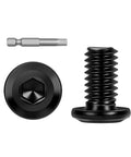 30 Pcs 1/4-20 X 1/2 Flat Head Socket Cap Screws Set With 304 Stainless Steel Black Coating Full Thread Furniture Bolts And Includes Driver Bit For Easy Install Built To Last And Resist Rust In Harsh Environments. Close-up view of black screws with driver bit.