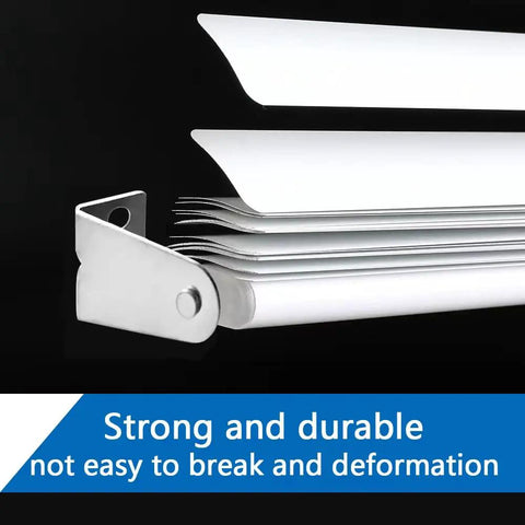 Heavy Duty Metal Blinds Hold Down Brackets Silver Door Bottom Clip Kit With Screws Fits Horizontal Window Shades close-up view of durable steel clips