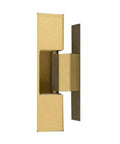 Invisible Adjustable Cross Door Hinge for Wood Furniture Concealed Black Hardware side view of gold piece