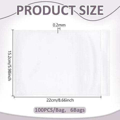 These Transparent Self Adhesive Planner Pockets And Shipping Label Sleeves, 22x15.2cm, 0.2mm, for organizing documents.