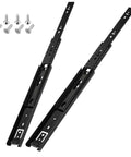 Heavy Duty 45mm Drawer Runners With Full Extension Drawer Slides Three Section Steel Ball Bearing Rails Side Mount 32 Inch Metal Runners In Silver Or Black Finish Supports 45 Kg Load Smooth Quiet Operation