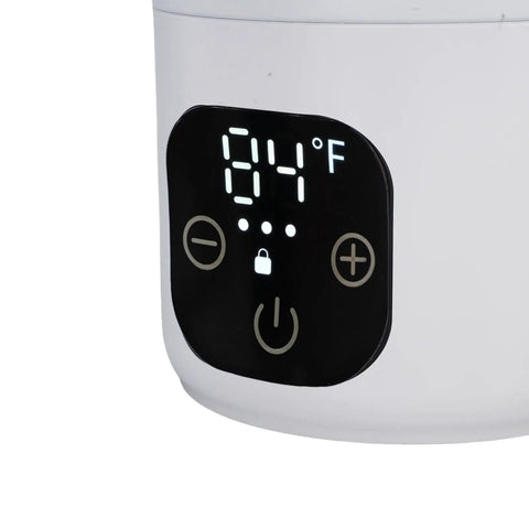 Close-up of the control panel showing temperature display on Cordless Portable Travel Electric Kettle 500ml 316 Stainless Steel.
