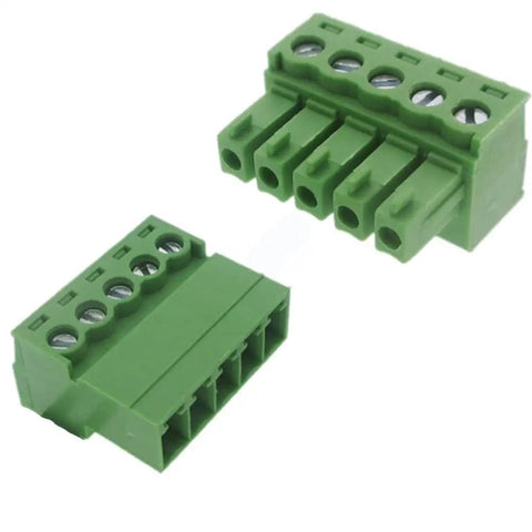5-Pin 300V 8A KF2EDGK Pluggable Screw Terminal Block Connector, 3.5mm Pitch, green, screw terminal view and side view