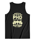 Fresh 100 Cotton Muscle Tank For Summer Gym Grinds with humorous pottery print in black sleeveless design.