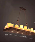 Killer Industrial Pendant Light Wrought Iron Wood Chandelier Hanging Ceiling Lamp, 118cm x 40cm, ideal for commercial hotel bar decor.
