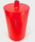 BLUEROCK Tools 10-inch diamond wet core drill bit; red barrel with 1-1/4-inch threaded shank