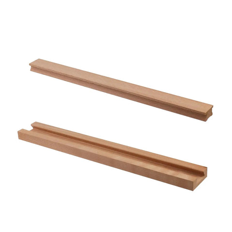 Top Notch Wooden Drawer Slides 14 Inch Center Track Set Of 4 - Heavy duty wooden glides with T-design groove for smooth cabinet use.