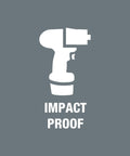 Impact proof icon representing Bit-Check 30 Impaktor 1 30-Piece Bit Set for Impact Drivers With Upright Stand Tough Impaktor Technology.