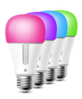 Four Color Changing WiFi LED Bulbs A19 850 Lumens 9.5W with Auto White and 16 Million Colors, no hub required