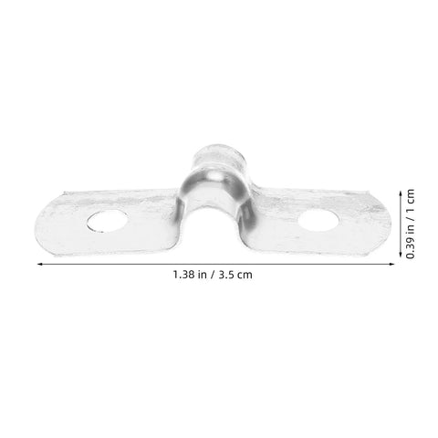 Heavy Duty Stainless Steel Cable Conduit Clamps, Beefy U Shape Pipe Support Brackets With Brushed Finish, a close-up of a 1.38 in stainless steel clip.