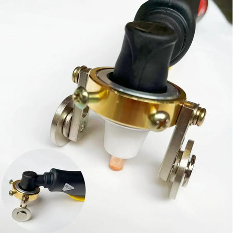 Pro Grade Roller Guide Wheel for PT31 Plasma Cutter fits PT31 and LG40 Torches, white shield cup groove compatible, metal parts visible