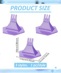 Three purple plastic jig tools for Zipper Jig Tool Kit For Repair And Replacement With Six Size Zipper Sliders And Two Jig Tools