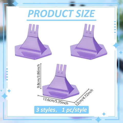 Three purple plastic jig tools for Zipper Jig Tool Kit For Repair And Replacement With Six Size Zipper Sliders And Two Jig Tools