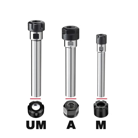 Ultra Precision ER Extension Rod C8 To C32 Collet Chuck Holder For CNC Milling Lengthen Tool with black and silver finish
