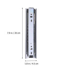 Heavy Duty Telescopic Drawer Slides 8 Inch Cabinet Rails Deliver A Silky Smooth Glide With Rock Solid Steel Ball Bearings Built Tough For Kitchen Organization And Home Makeovers Pack Of Two showing dimensions.