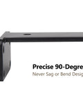 Beefy Heavy Duty Floating Shelf Brackets 6 Inch L Shaped Steel Wall Mounts Black Powder Coat 90-degree angle design