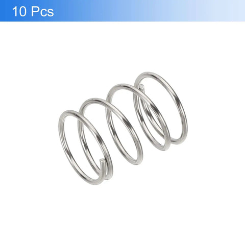 10 Pack 0.6mm Wire Diameter 8mm OD 10mm Length Stainless Steel Compression Springs for Ballpoint Pens and Small Repairs