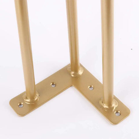 34 Inch Hairpin Table Legs Set With 0.5 Inch Diameter Three Rods, Heavy Duty Gold Metal Furniture Legs For Coffee Table And Patio Bench, 4 Pack