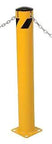 Heavy Duty Steel Pipe Bollard With Slots, 36 Inch Tall And 5 And A Half Inch Wide, Powder Coated Safety Yellow, Indoor Outdoor Protective Post