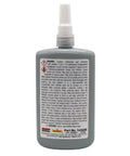 Back view of Red High Strength Thread Locker For Large Fasteners 8.45 Oz Bottle Permanent Locking Anaerobic Adhesive