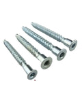 Heavy Duty Hex Socket Countersunk Confirmat Wood Screws For Knock Down Furniture Assembly Premium Steel Fasteners M7 X 70mm 1000 Piece Bulk Kit displayed in 4 different lengths.