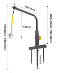 Dope Adjustable Golf Swing Trainer Stand For Outdoor Practice with error correction system, steel frame, and measurements