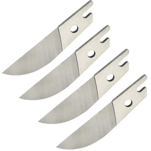Replacement Blades For Universal Miter Shear Cutter Set Of 4 showing alloy steel construction with holes for attachment.