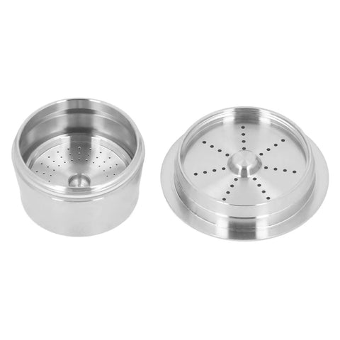 Level Up Your Morning Routine With Premium Reusable Coffee Pods Using A Smart Double Filtration Setup And Top Tier Stainless Steel Capsules For CaffeItalia Machines Plus Cleaning Brush And Silicone Rings - stainless steel coffee pods with double layer filtration.
