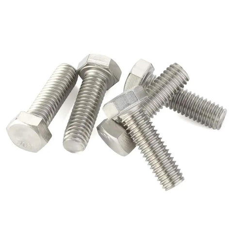 Hex Head Bolt With Fully Threaded Shaft Half Inch Diameter 13 Threads Per Inch Two Inches Long Stainless Steel 304 Plain Finish