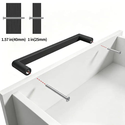 Five Pack 128mm Edge Black Hidden Drawer Cabinet Handles Aluminum Alloy Finger Edge Pull Concealed Back Mount Dresser Pulls