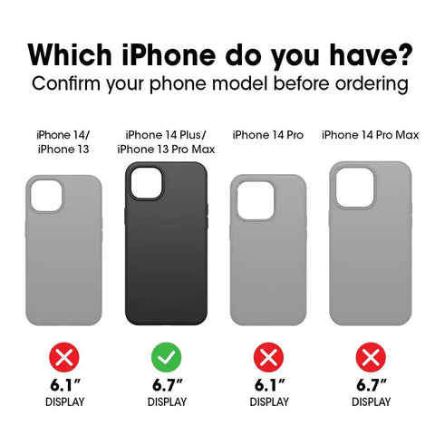 Amplify Glass Antimicrobial Blue Light Screen Protector For IPhone 14 Plus size comparison against other iPhone models