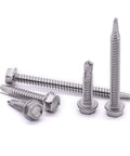Heavy Duty Workhorse Size Twelve X Two Hex Washer Head Self Drilling Screws, 410 Stainless Steel Tek Fasteners for sheet metal.