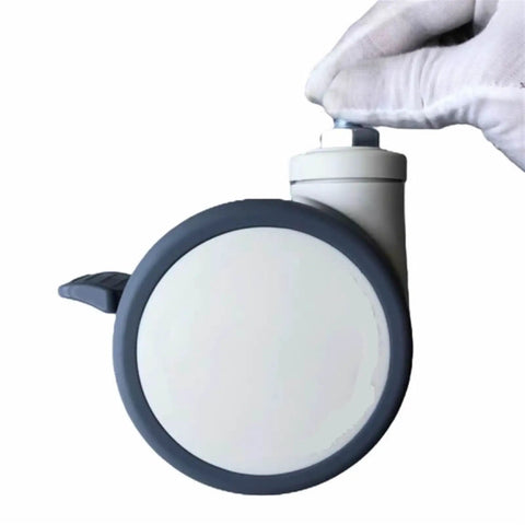 Take Your Rolling Game To The Next Level With These Tough 4 Inch Dual Casters Featuring Soft Rubber Treads And Silent Ball Bearings For Hospital Carts And Heavy Gear 2 Pack, side view of caster wheel.