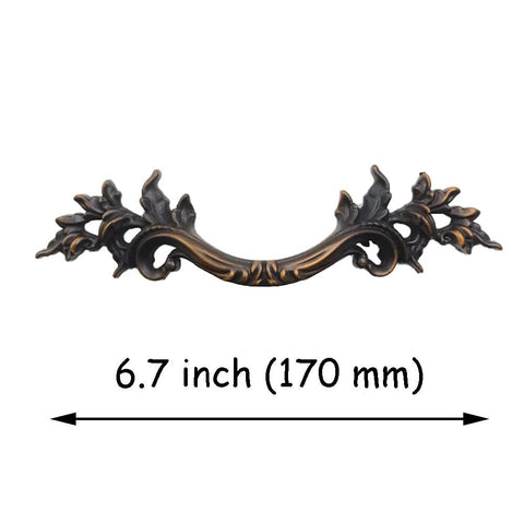 Brown European Style Vintage Drawer Pulls Set Of 2 For Cabinets Doors Dressers And Closets 6.7 inch (170mm) zinc alloy handle