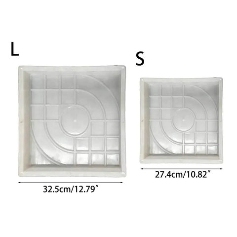 Square Paving Mold for Concrete Stone Bricks Do It Yourself Patio and Driveway Pattern Kit with two sizes in view
