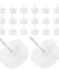 Round Furniture Glides For Sofas And Chairs 100 Pack White Plastic And Metal Floor Protectors With Nonslip Surface Slip Resistant