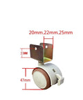 Rock Solid Four Pack Of Universal Type P Plate Casters featuring smooth rubber coated treads and tough plywood mounting stems, 47mm size.