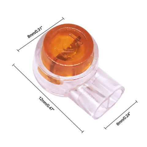 Grab This 200 Pcs Phone Wire Butt Connector Kit With Single Port Crimp Terminals Perfect For Data Line And Copper Cord Twisting To Seal Connections Against Moisture Rust And Air Exposure While Keeping Your 0.4 To 0.7mm Wires Safe Inside A Super., clear orange single-port crimp terminal, 8mm x 12mm x 6mm