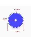 Blue Nylon Spur Gear 12T To 36T 1.5M Long Flat Cylindrical Drive Gear With 6mm Bore Easy Install