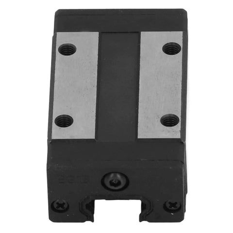EGH15CA Linear Rail Slider Block With Bearing Steel Carriage for CNC Machine Tools, front view showing mounting holes and steel carriage.