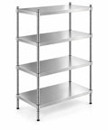 Rugged NSF Certified Stainless Steel Shelving Unit 24 X 36 X 64 Inches With 4 Shelves Solid 18 Gauge Construction Holds 700 Pounds Per Shelf