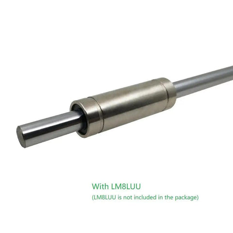 Close-up of Two Pack 8mm By 1000mm Chrome Plated Case Hardened Linear Motion Rods With Chamfered Ends Carbon Steel Guide Shafts