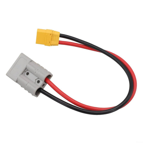 Straight Up Reliable 50 Amp Adapter Cable Linking SB50 To XT90 Plugs 10 Awg Tinned Copper Core 600 Volt Fire Resistant Jacket 30 Cm