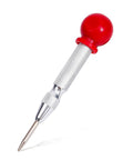 5 Inch Automatic Center Punch For Metal With Adjustable Impact Spring Loaded Design To Kickstart Drilling Jobs Smooth ergonomic handle and metal tip.